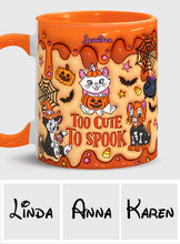 Load image into Gallery viewer, Personalized Halloween Accent Mug Cute Cat Design Gift
