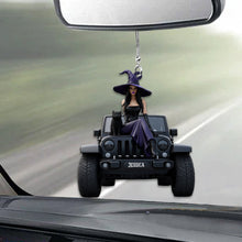 Load image into Gallery viewer, Personalized Witch Car Ornament Custom Name Gift for Halloween
