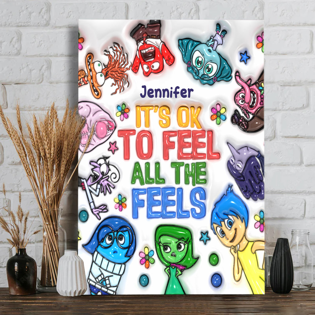 Personalized Canvas Print It's Ok To Feel All The Feels Gift for Kids