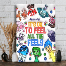 Load image into Gallery viewer, Personalized Canvas Print It's Ok To Feel All The Feels Gift for Kids
