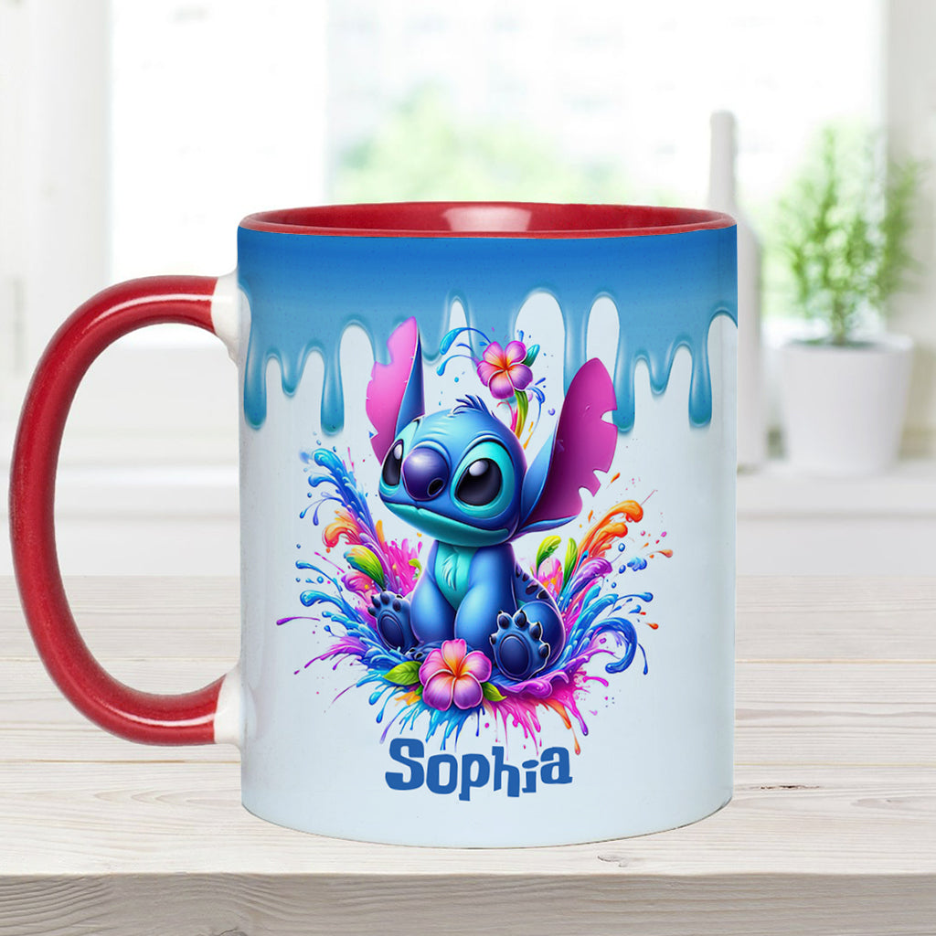 Personalized Blue Ohana Accent Mug Custom Name Gift Idea