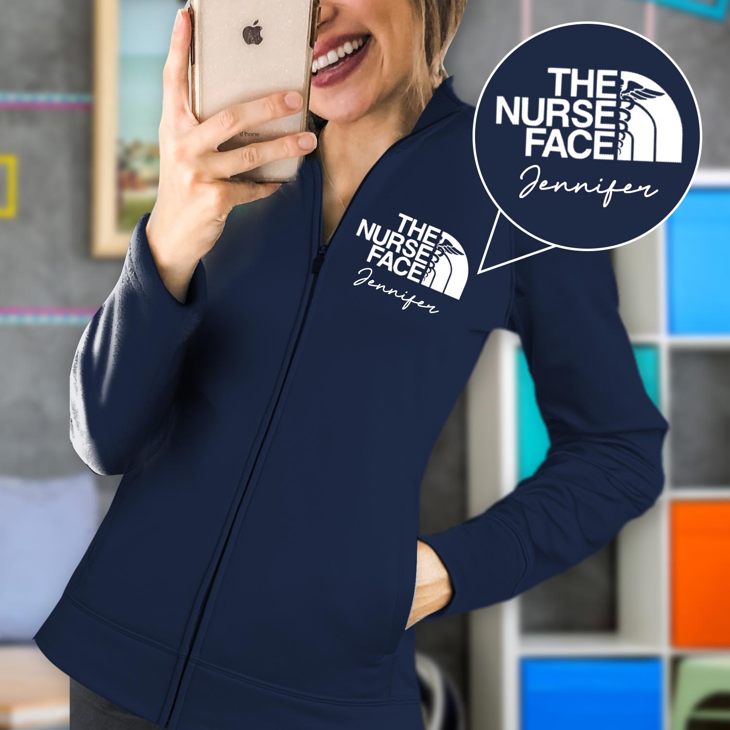 Personalized Nurse Zip Jacket Custom Name Gift for Nurses