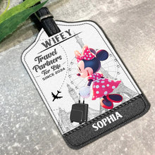 Load image into Gallery viewer, Personalized Leather Luggage Tag Travel Partners Gift for Couples
