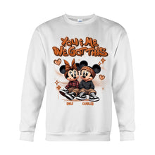 Load image into Gallery viewer, Personalized Couples Mouse T-shirt &amp; Hoodie with Custom Names for Engagement or Anniversary
