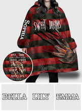 Load image into Gallery viewer, Personalized Sweet Dreams Blanket Hoodie Custom Name Gift for Halloween
