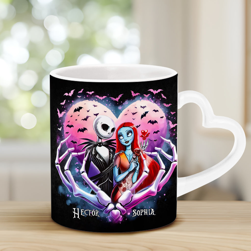 Personalized Heart Handle Mug Custom Couple Gift for Valentine's Day