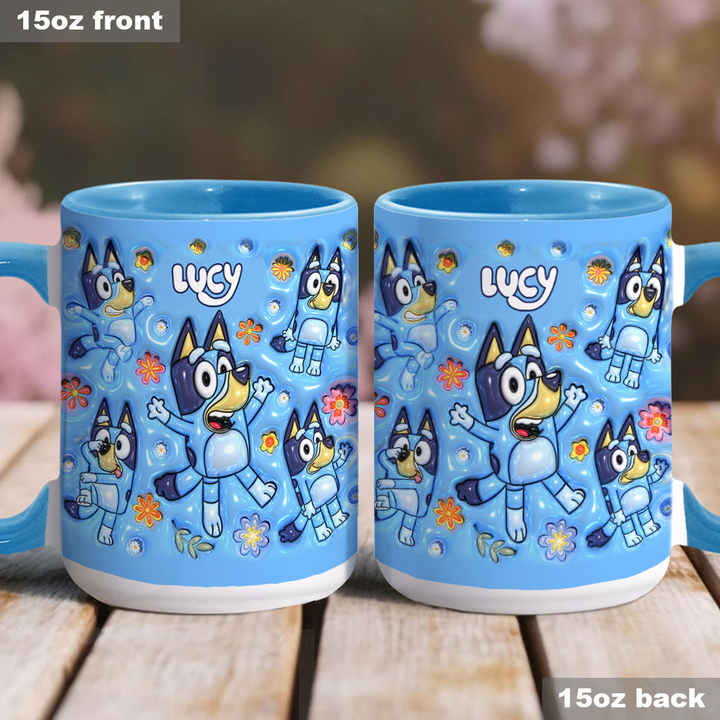 Personalized Dog Accent Mug Custom Name Unique Gift for Kids