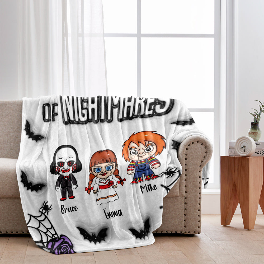 Personalized Mother Blanket with Nightmare Characters for Halloween