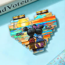 Load image into Gallery viewer, Personalized Heart Building Brick Blocks Sunset Design Gift for Couples
