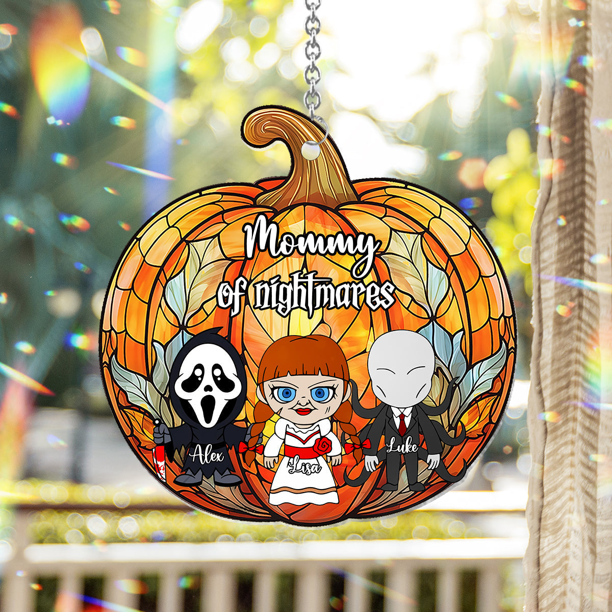 Personalized Pumpkin Suncatcher Ornament for Mom | Unique Home Decor