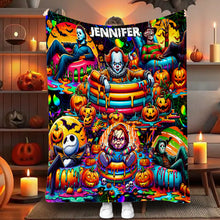 Load image into Gallery viewer, Personalized Halloween Blanket Custom Name Cozy Gift for Friends
