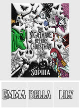 Load image into Gallery viewer, Personalized Nightmare Before Christmas Wall Tapestry Decor Gift
