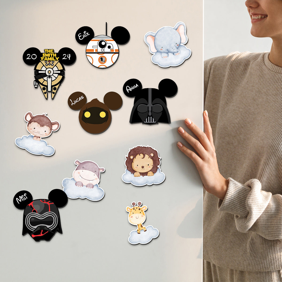 Personalized Mouse Magnet Custom Family Photos Gift