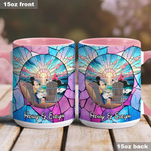 Load image into Gallery viewer, Personalized Ceramic Accent Mug with Sunset Design for Couples
