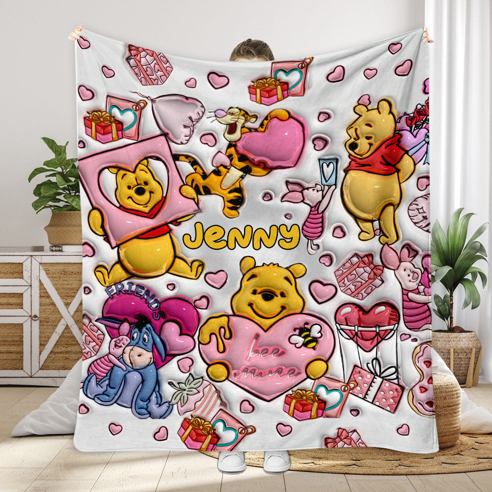 Personalized Winnie the Pooh Mouse Blanket Unique Gift for Loved Ones