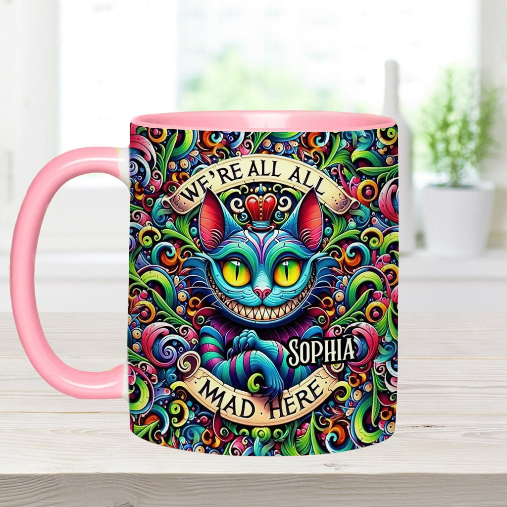 Personalized Ceramic Accent Mug with Colorful Cat Design for Birthdays or Christmas