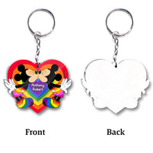 Load image into Gallery viewer, Personalized Acrylic LGBT Support Keychain for Couples | Love Is Love
