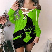 Load image into Gallery viewer, Personalized Off Shoulder Witch Dress Custom Name for Halloween
