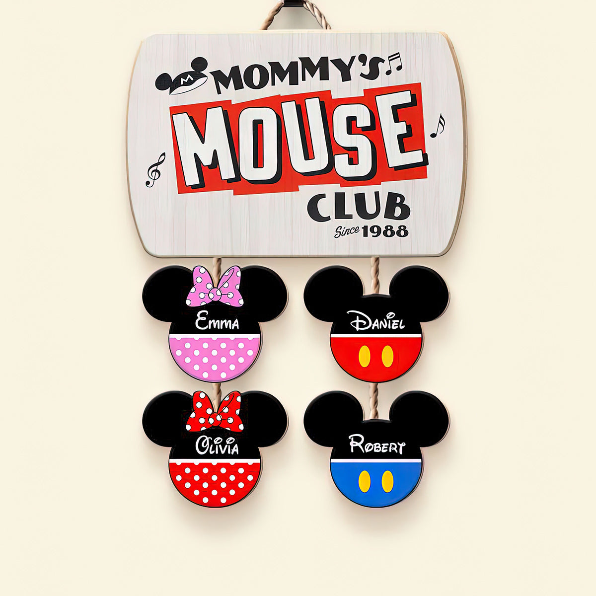 Personalized Mickey Mouse Pallet Wood Sign Custom Family Gift