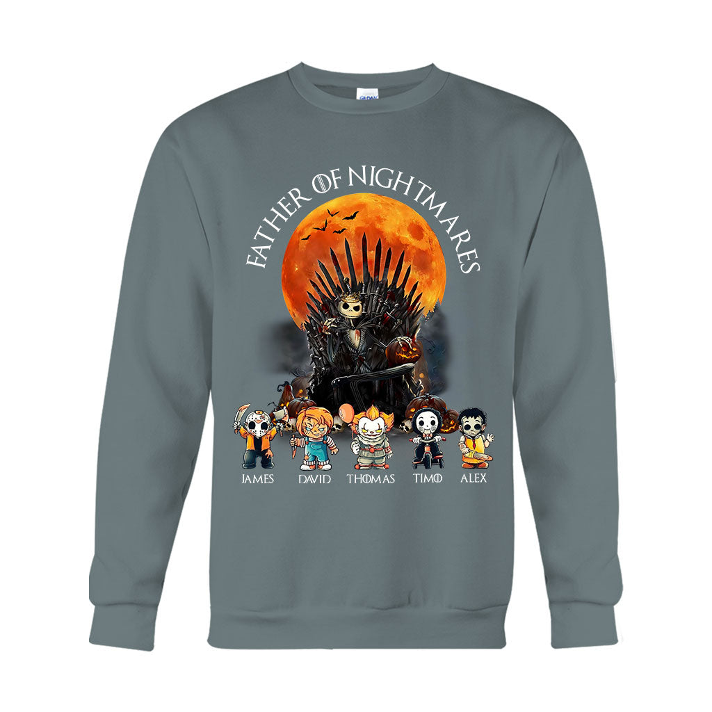 Personalized Father T-Shirt and Hoodie with 4 Character Design