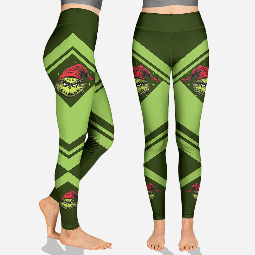 Personalized Grinch Hoodie & Leggings Set Custom Name Gift for Christmas