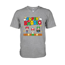 Load image into Gallery viewer, Personalized Super Daddio T-shirt &amp; Hoodie Gift for Dad
