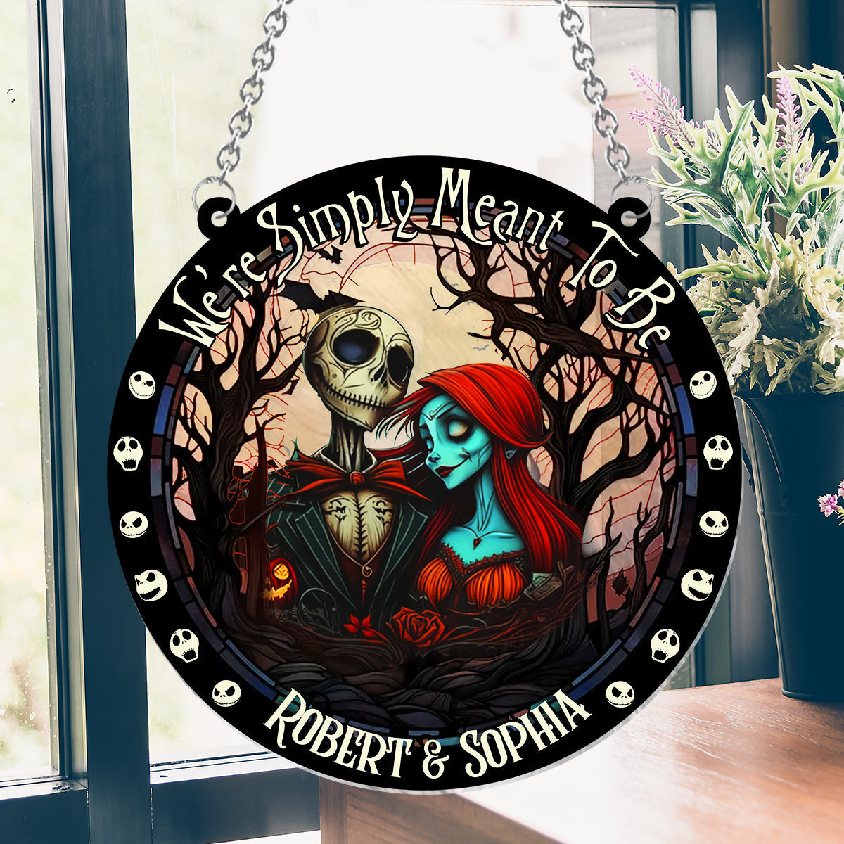 Personalized Nightmare Suncatcher Ornament Unique Gift for Couples