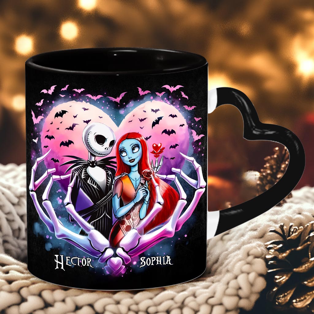 Personalized Heart Handle Mug Custom Couple Gift for Valentine's Day