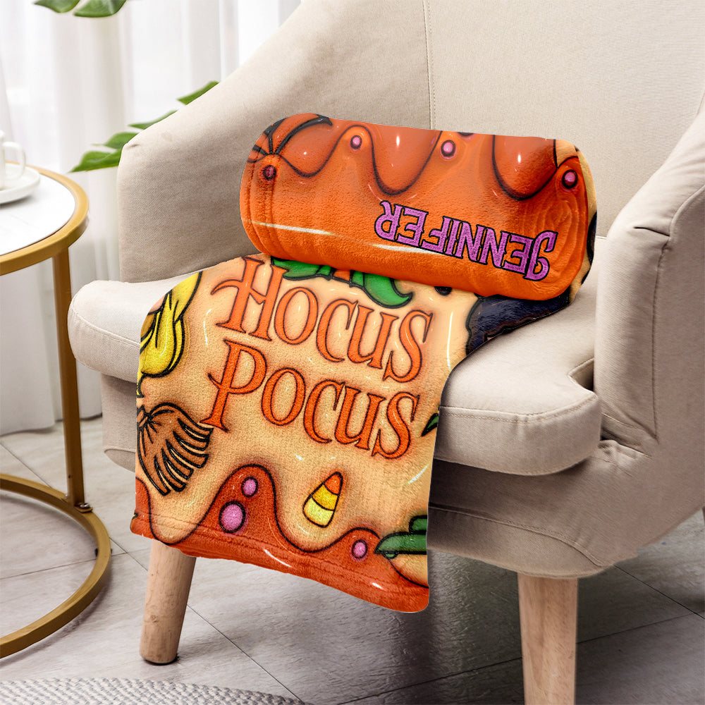 Personalized Hocus Pocus Blanket Custom Name Gift for Halloween