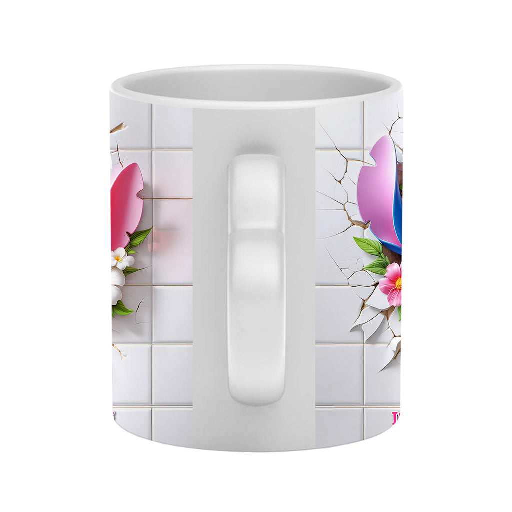 Personalized Heart Handle Mug Custom Names Couples Gift