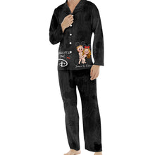 Load image into Gallery viewer, Personalized Satin Pajama Set for Couples with Custom Names &amp; Design
