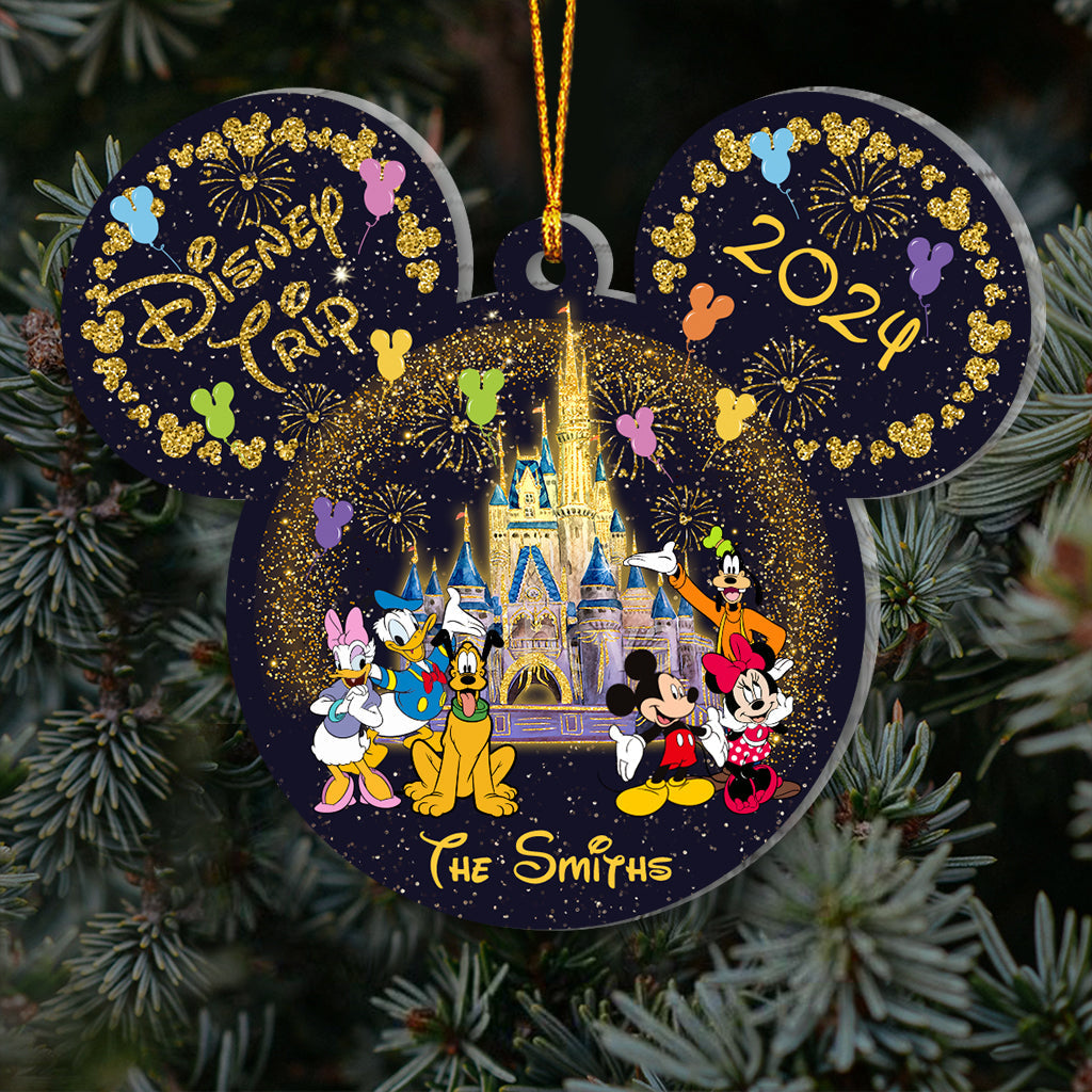 Personalized Disney Family Trip Mouse Ornament Custom Photo Gift