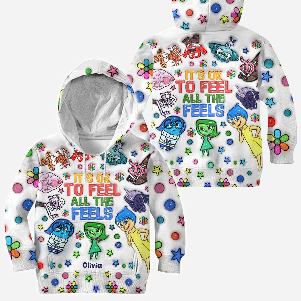 Personalized All Over Shirt with Fun 'All The Feels' Design for Kids