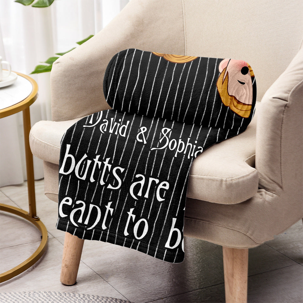 Personalized Naughty Blanket Custom Name Gift for Couples