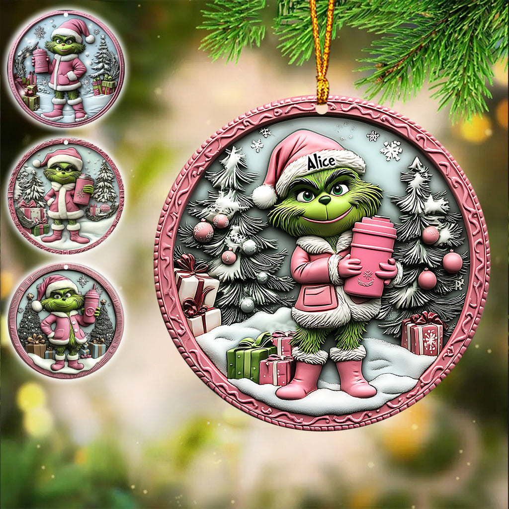 Personalized Grinch Christmas Ornament Custom Name Gift