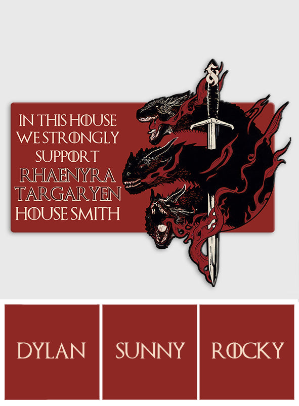 Personalized Thrones Game Shaped Doormat Custom Family Name Gift