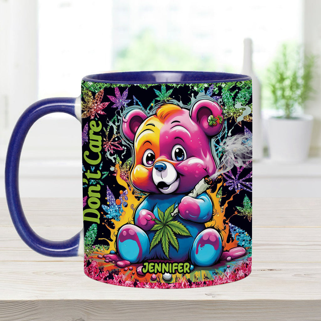 Personalized Don't Care Bear Weed Accent Mug Custom Name Gift