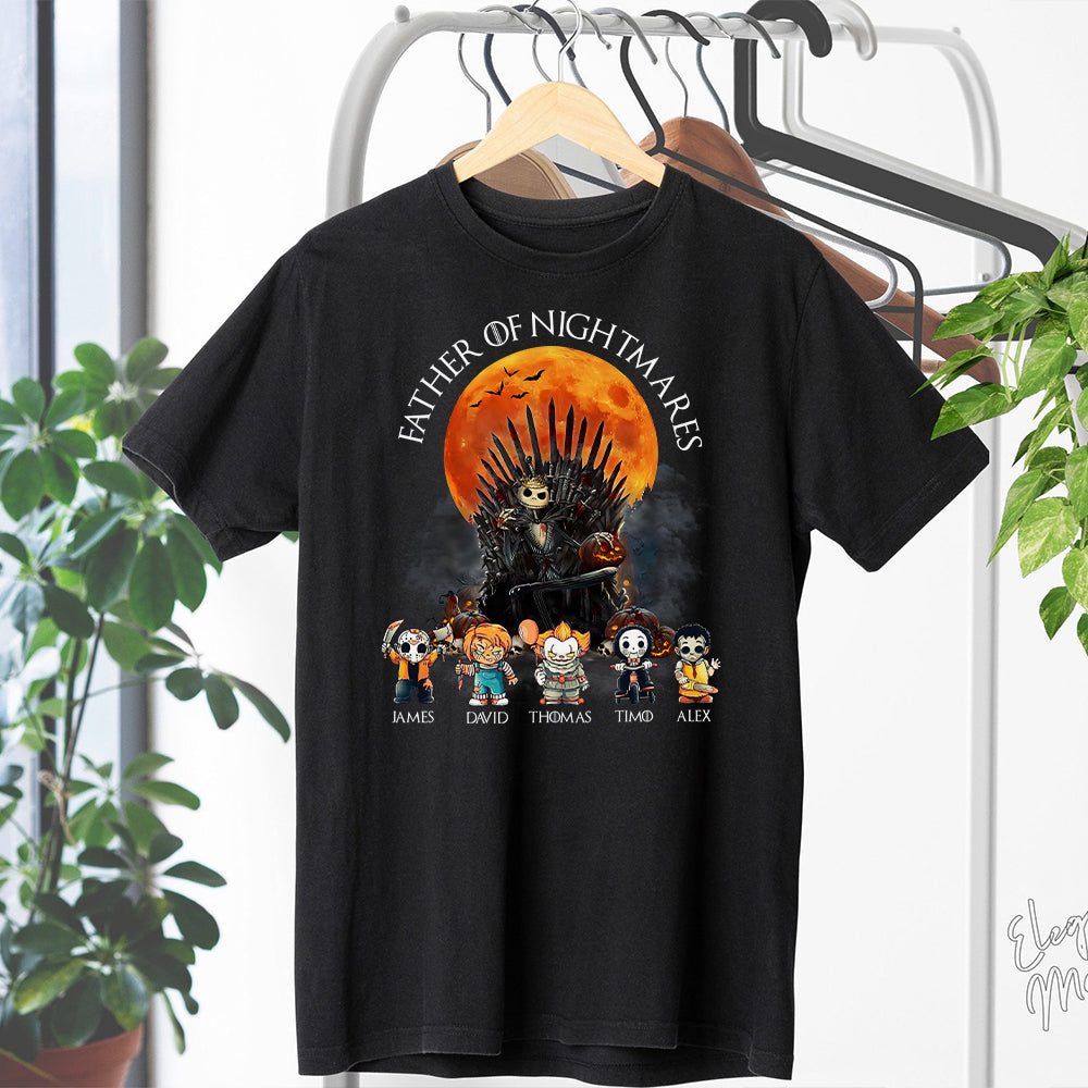 Personalized Father T-Shirt and Hoodie with 4 Character Design