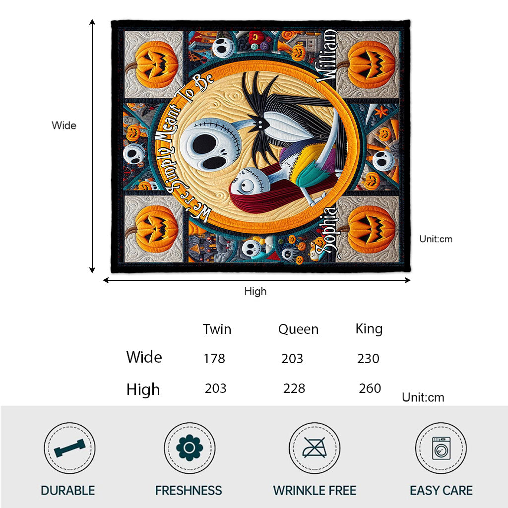 Personalized Nightmare Before Christmas Quilt for Couples - Custom Name Gift