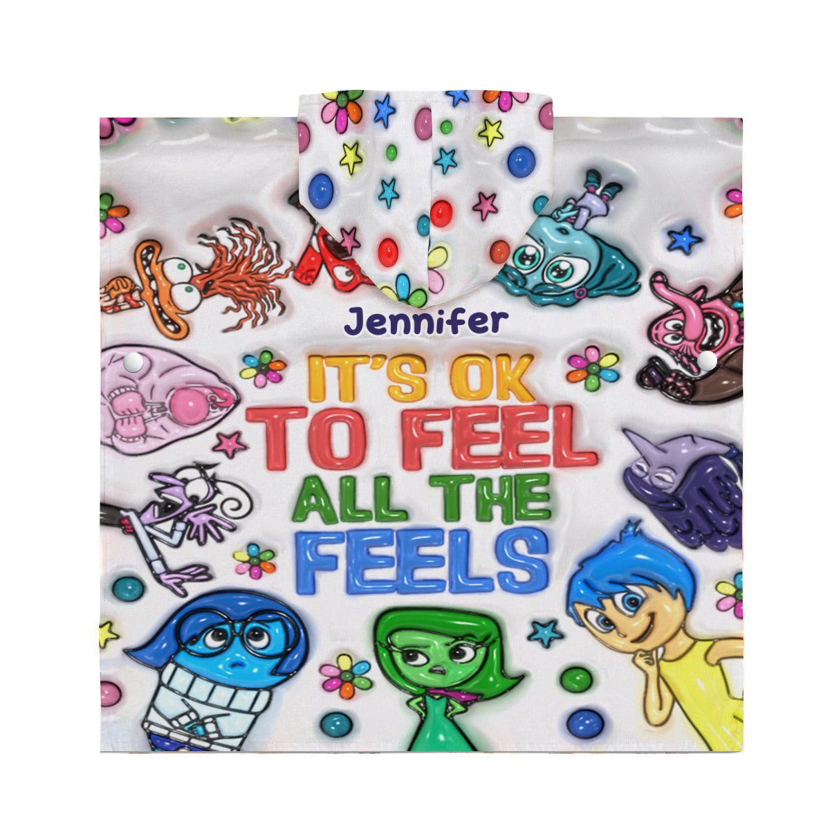 Personalized Kid Hooded Towel Poncho Custom Name Gift