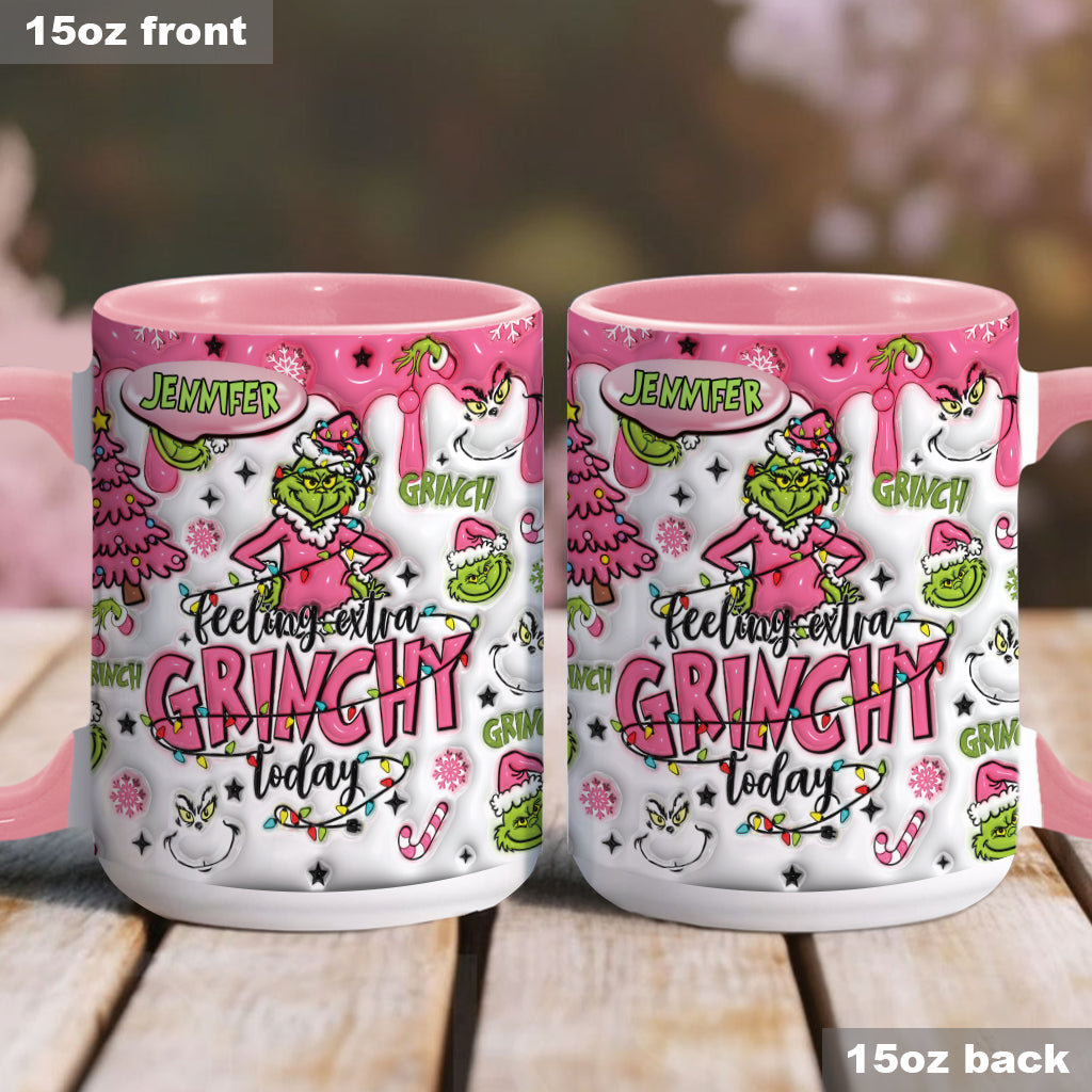 Personalized Grinch Accent Mug & Coaster Gift for Christmas