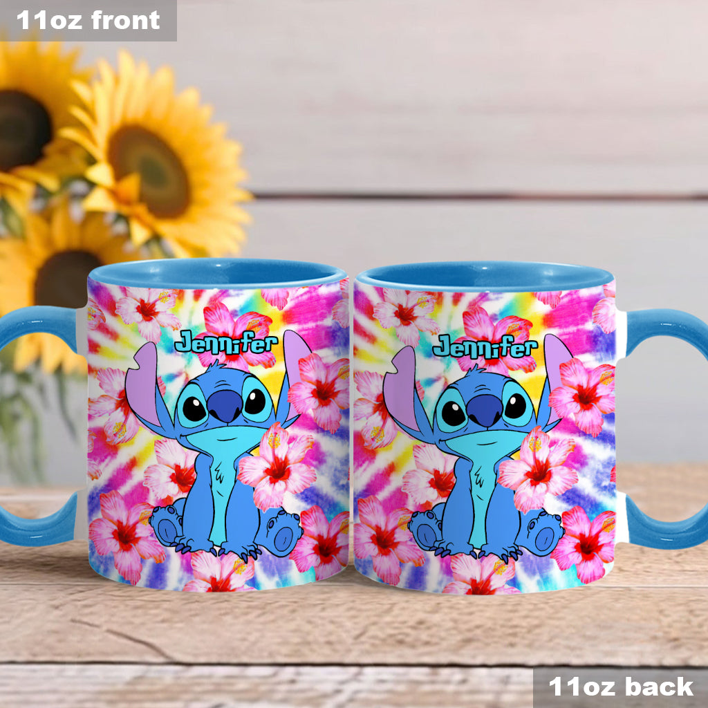 Personalized Tie Dye Accent Mug with Name for Birthday or Christmas