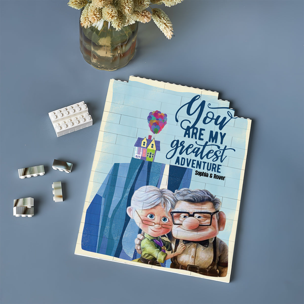 Personalized Vertical Rectangle Building Brick Block Custom Gift for Couple Anniversary