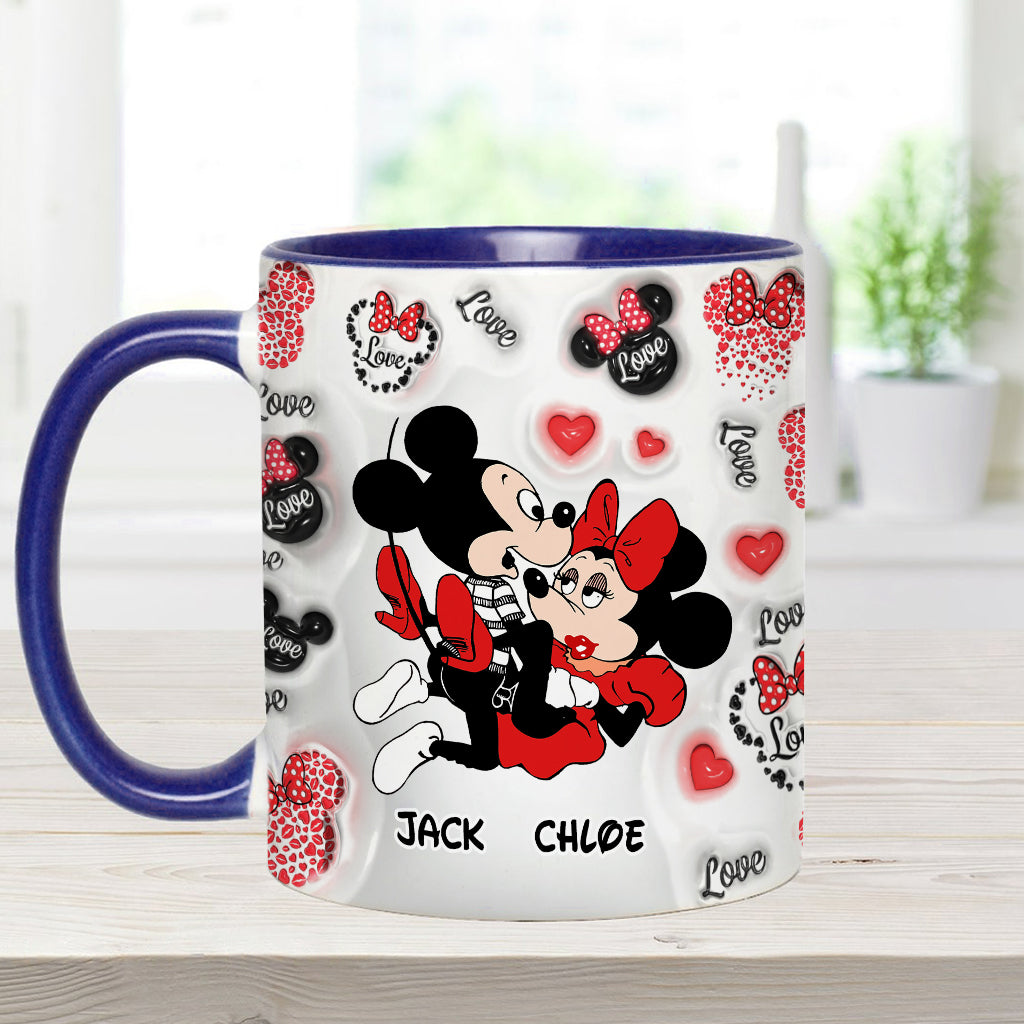 Personalized I Love You Mouse Accent Mug with Custom Names Gift