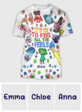 Load image into Gallery viewer, Personalized All Over Shirt with Fun 'All The Feels' Design for Kids
