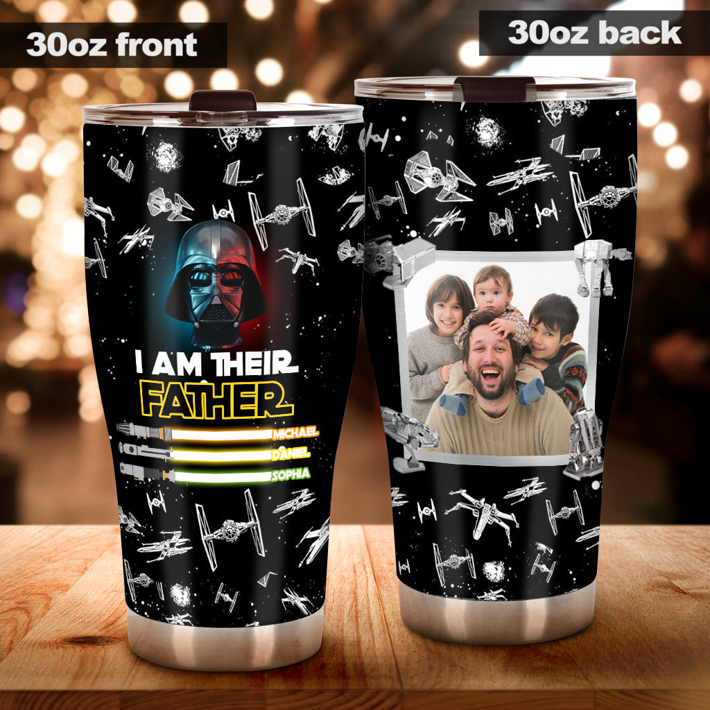 Personalized Father Tumbler Custom Name Galaxy Design Gift