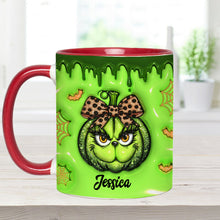Load image into Gallery viewer, Personalized Grinch Accent Mug Custom Name Holiday Gift

