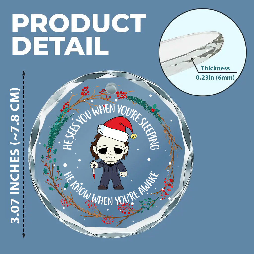 Personalized Horror Movie Characters Glass Ornament Gift for Christmas