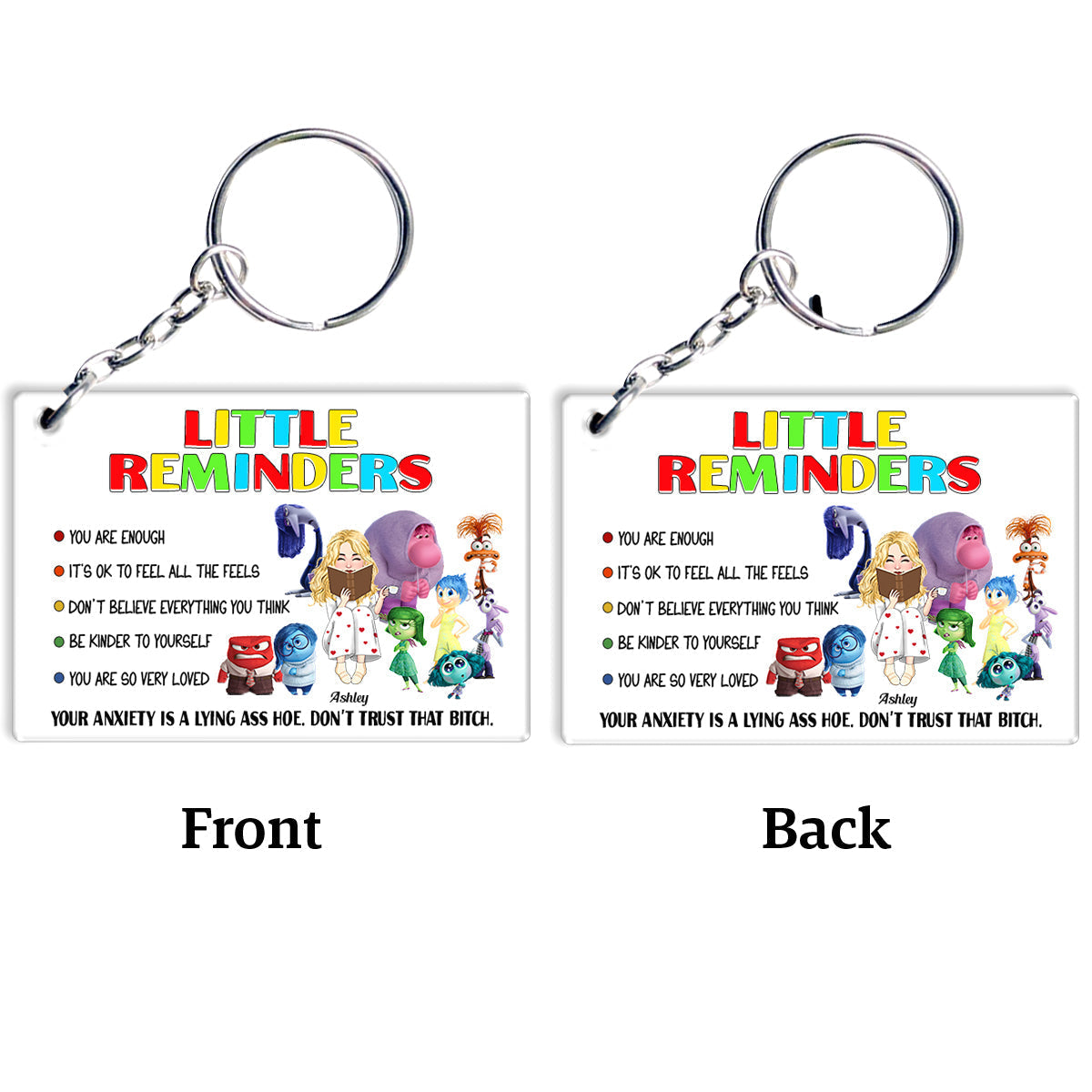 Personalized Acrylic Keychain with Motivational Quotes Gift