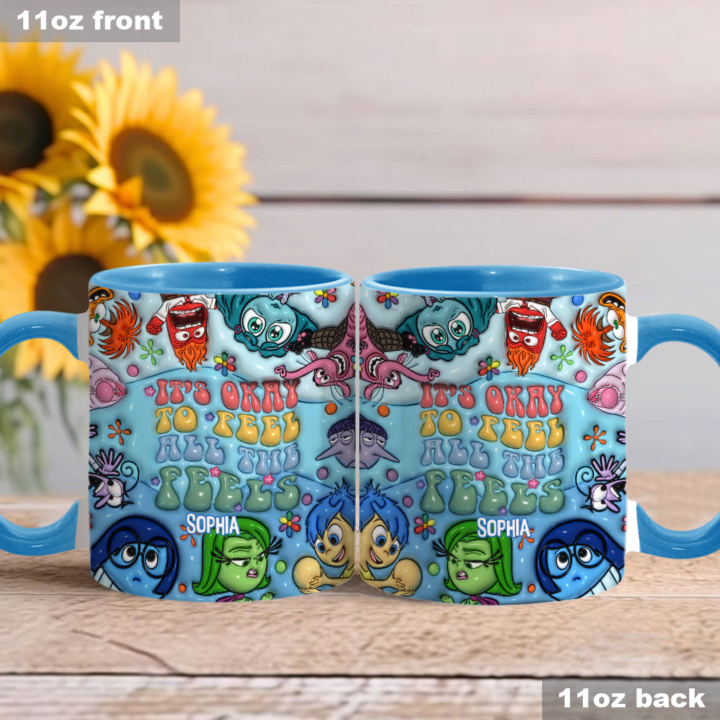 Personalized Ceramic Accent Mug 'It's Okay To Feel All The Feels' Gift for Kids